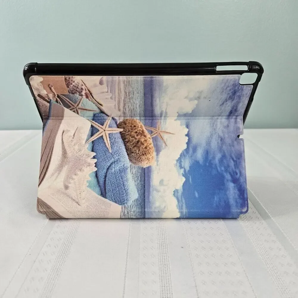 IPad or Air Tablet Case with Auto Sleep/Wake Lid - Beach Theme Front & Back